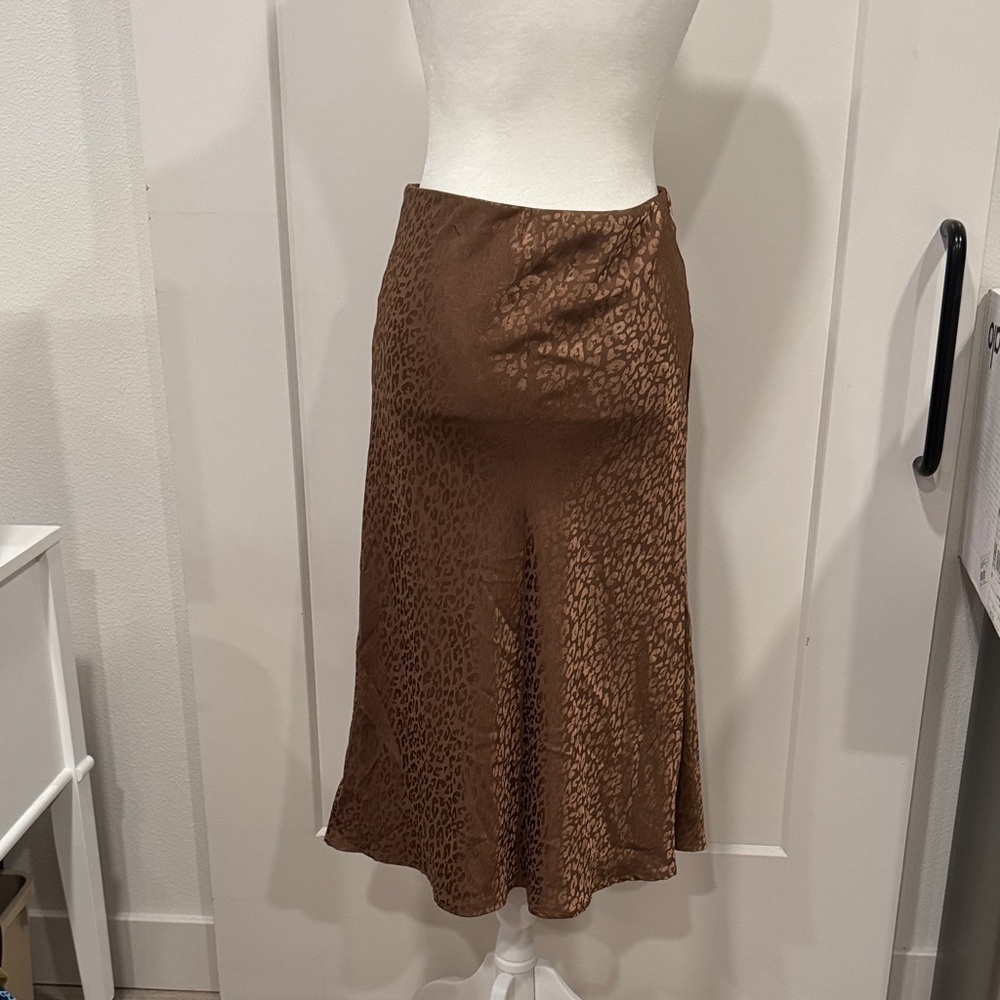 NWT Nectar Clothing Brown Animal Print Skirt Size large - Picture 2 of 3